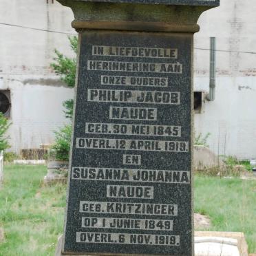 NAUDE Philip Jacob 1845-1919 &amp; Susanna Johanna nee KRITZINGER 1849-1919 :: NAUDE Anna Elizabeth Sophia 1875-1879 _2