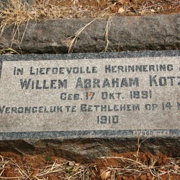 KOTZE Willem Abraham 1891-1910