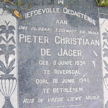 JAGER Pieter Christiaan, de 1854-1940