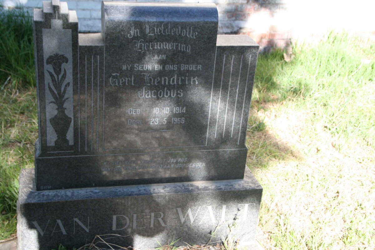WALT Gert Hendrik Jacobus, van der 1914-1966