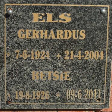 ELS Gerhardus 1924-2004 &amp; Betsie 1926-2011
