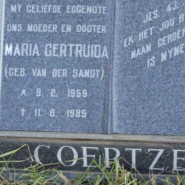 COERTZE Maria Gertruida nee VAN DER SANDT 1959-1985