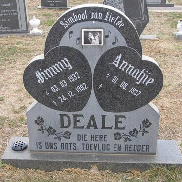 DEALE Jimmy 1932-1992 &amp; Annatjie 1937-