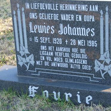 FOURIE Lewies Johannes 1920-1985