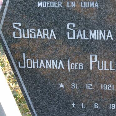 GROBLER Susara Salmina Johanna nee PULLEN  1921-1989