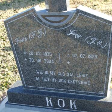 KOK F.J. 1925-2004 &amp; J.E. 1933-