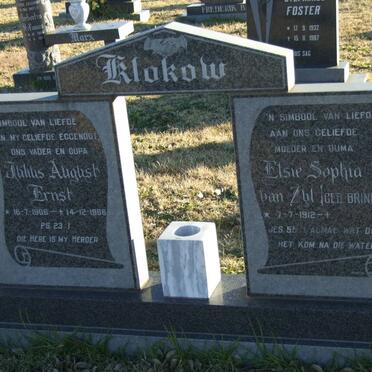 KLOKOW Julius August Ernst 1906-1986 &amp; Elsie Sophia VAN ZYL nee BRINK 1912-
