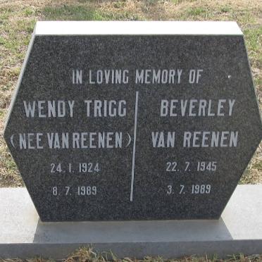TRIGG Wendy nee VAN REENEN 1924-1989 :: VAN REENEN Beverley 1945-1989