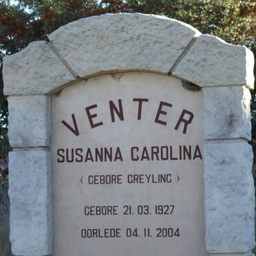 VENTER Susanna Carolina nee GREYLING 1927-2004