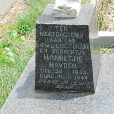 HAYDEN Hannetjie 1944-1944