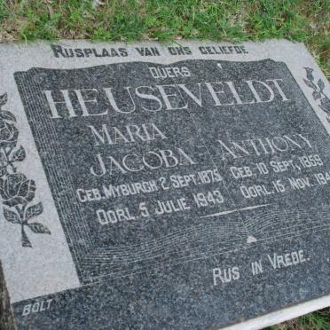 HEUSEVELDT Anthony 1859-1941 &amp; Maria Jacoba MYBURGH 1875-1943