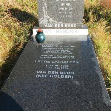 BERG Jan Hendrik, van den 1914-1977 &amp; Lettie Cathaleen HOLDER 1922-1994