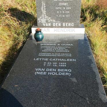 BERG Jan Hendrik, van den 1914-1977 &amp; Lettie Cathaleen HOLDER 1922-1994