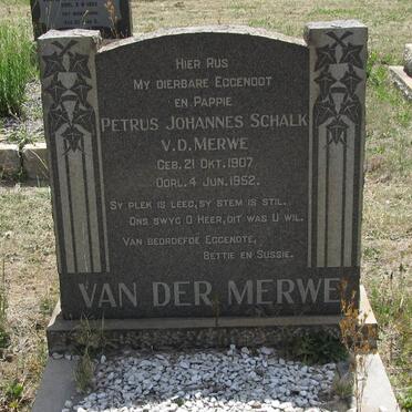 MERWE Petrus Johannes Schalk, v.d. 1907-1952