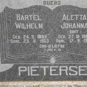 PIETERSE Bartel Wilhelm 1889-1953 &amp; Aletta Johanna SMIT 1887-1953