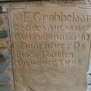 GROBBELAAR M.E. 1882-1902