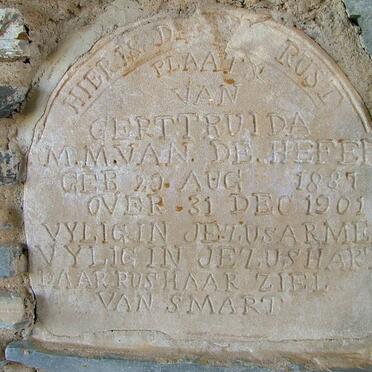 HEFER Gertruida M.M., van de 1887-1901