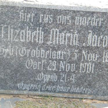 JACOBS Elizabeth Maria nee GROBBELAAR 1874-1901
