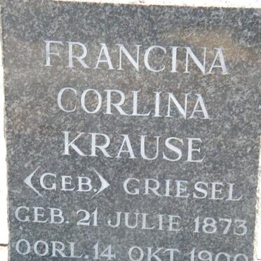 KRAUSE Francina Corlina nee GRIESEL 1873-1900