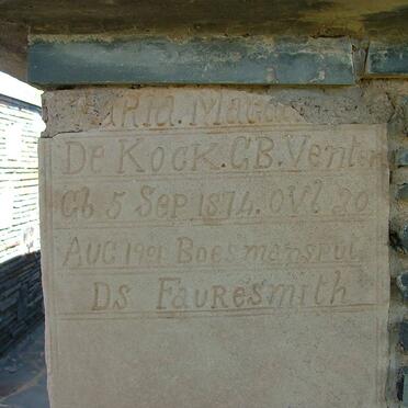 KOCK Maria Magdalena, de nee VENTER 1874-1901