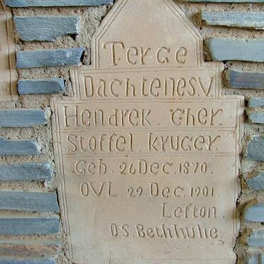 KRUGER Hendrek Cher. Stoffel 1870-1901