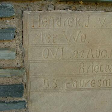 MERWE Hendrek J., v.d. -1901