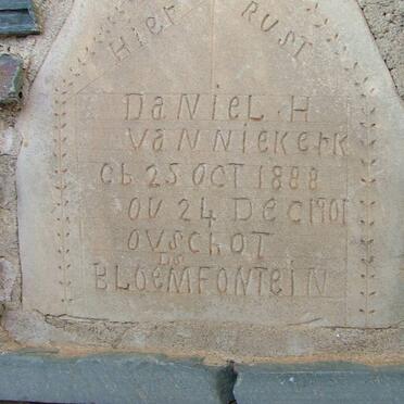NIEKERK Daniel H., van 1888-1901