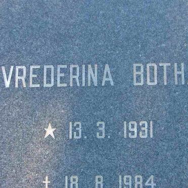 BOTHA Vrederina 1931-1984