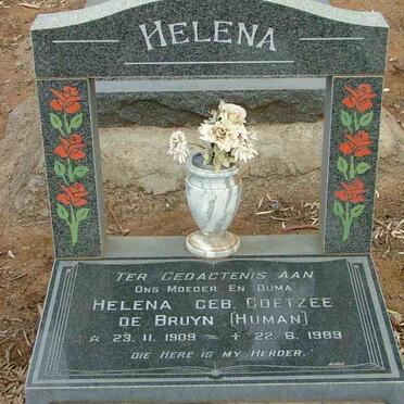 BRUYN Helena, de previously HUMAN nee COETZEE 1909-1989