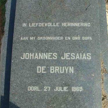 BRUYN Johannes Jesaias, de -1969