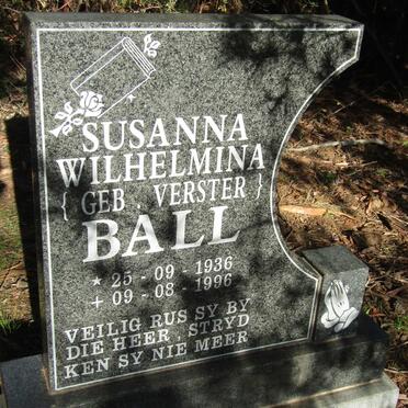 BALL Susanna Wilhelmina nee VERSTER 1936-1996