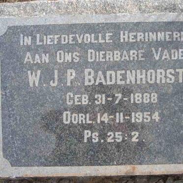 BADENHORST W.J.P. 1888-1954