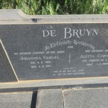 BRUYN Johannes Samuel, de 1906-1967 &amp; Aletta Cornelia LOMBARD 1913-2009