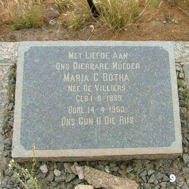BOTHA Maria G. nee DE VILLIERS 1889-1953
