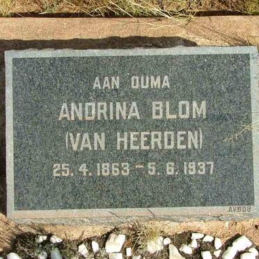 BLOM Andrina nee VAN HEERDEN 1863-1937