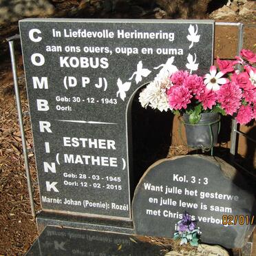 COMBRINK D.P.J. 1943- &amp; Esther MATHEE 1945-2015