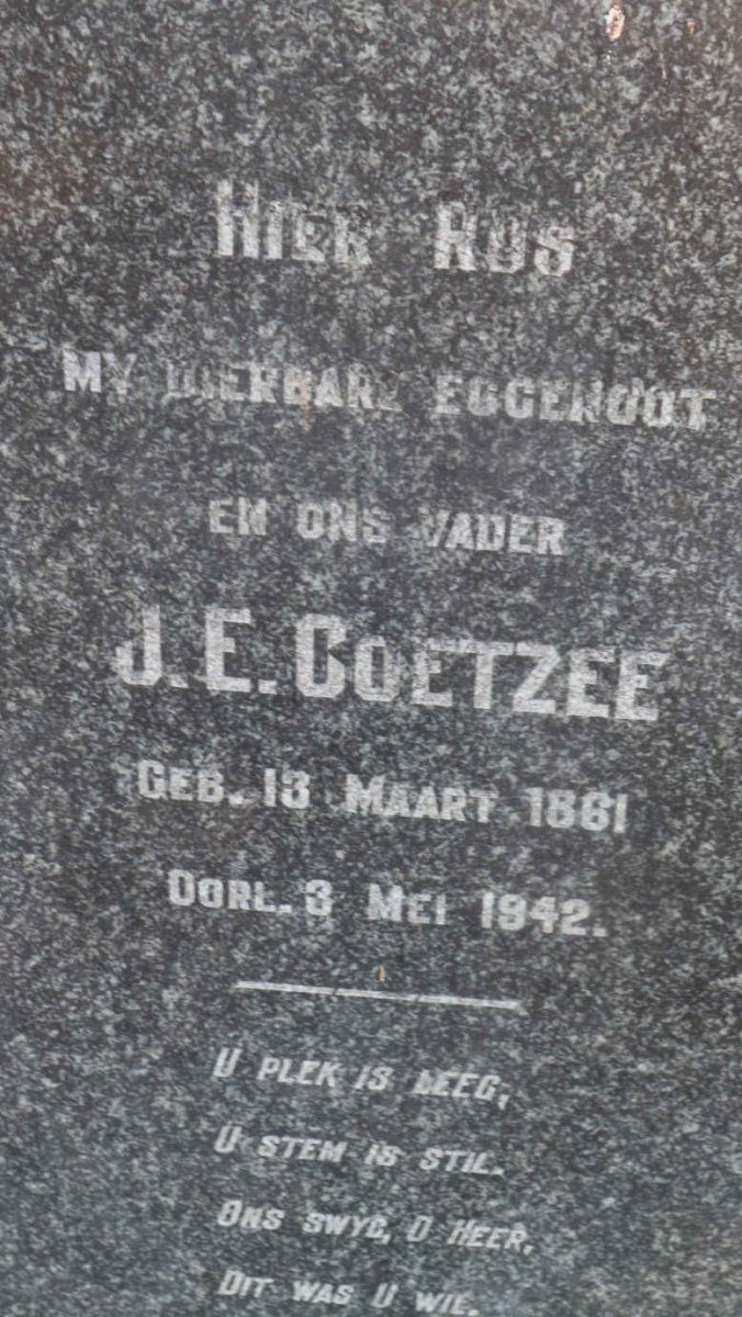 COETZEE J.E. 1861-1942