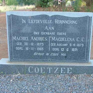 COETZEE Michiel Andries 1875-1965 &amp; Magdalena C.C. AUCAMP 1879-1971