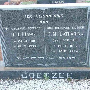 COETZEE J.J. 1911-1977 &amp; C.M. POTGIETER 1907-1994