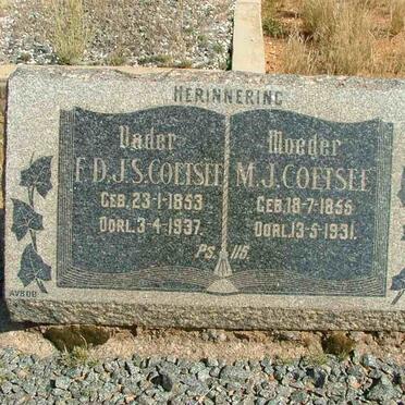 COETSEE F.D.J.S 1853-1937 &amp; M.J. 1855-1931