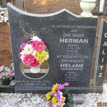 CALITZ Herman 1957-2013 &amp; Helene STEYN 1954-2010