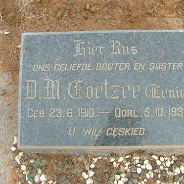 COETZEE D.M. 1910-1932