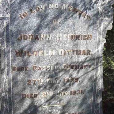 DITTMAR Johann Heinrich Wilhelm 1859-1931