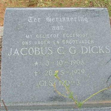 DICKS Jacobus C.G. 1903-1979