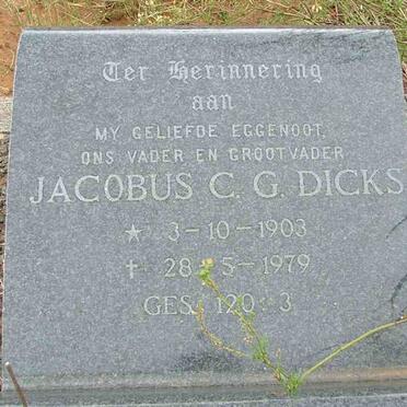 DICKS Jacobus C.G. 1903-1979