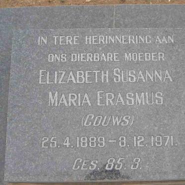 ERASMUS Elizabeth Susanna Maria nee GOUWS 1889-1971