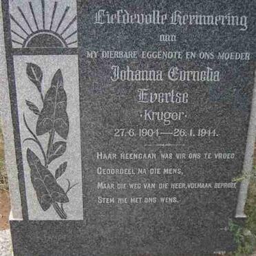 EVERTSE Johanna Cornelia nee KRUGER 1904-1944