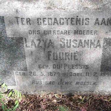 FOURIE Lazya Susanna nee DU PLESSIS 1874-1948