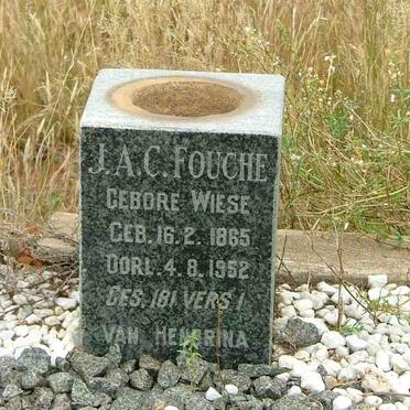 FOUCHE J.A.C. nee WIESE 1865-1952