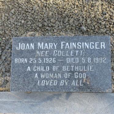 FAINSINGER Joan Mary nee COLLETT 1926-1992